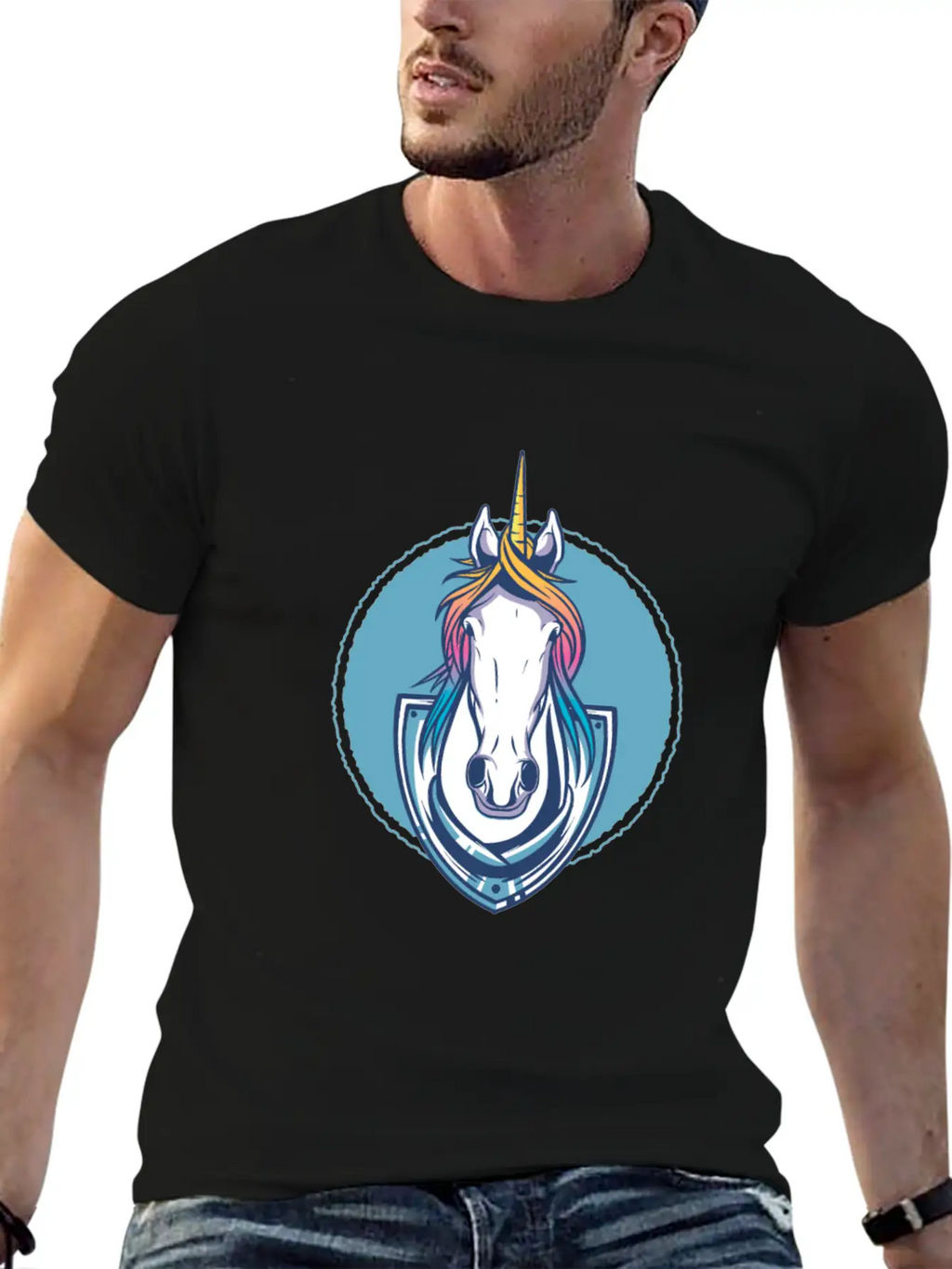 Unicorn Trophy Classic Fit Graphic Tee For Daily Comfort – Unisex Cotton Shirt