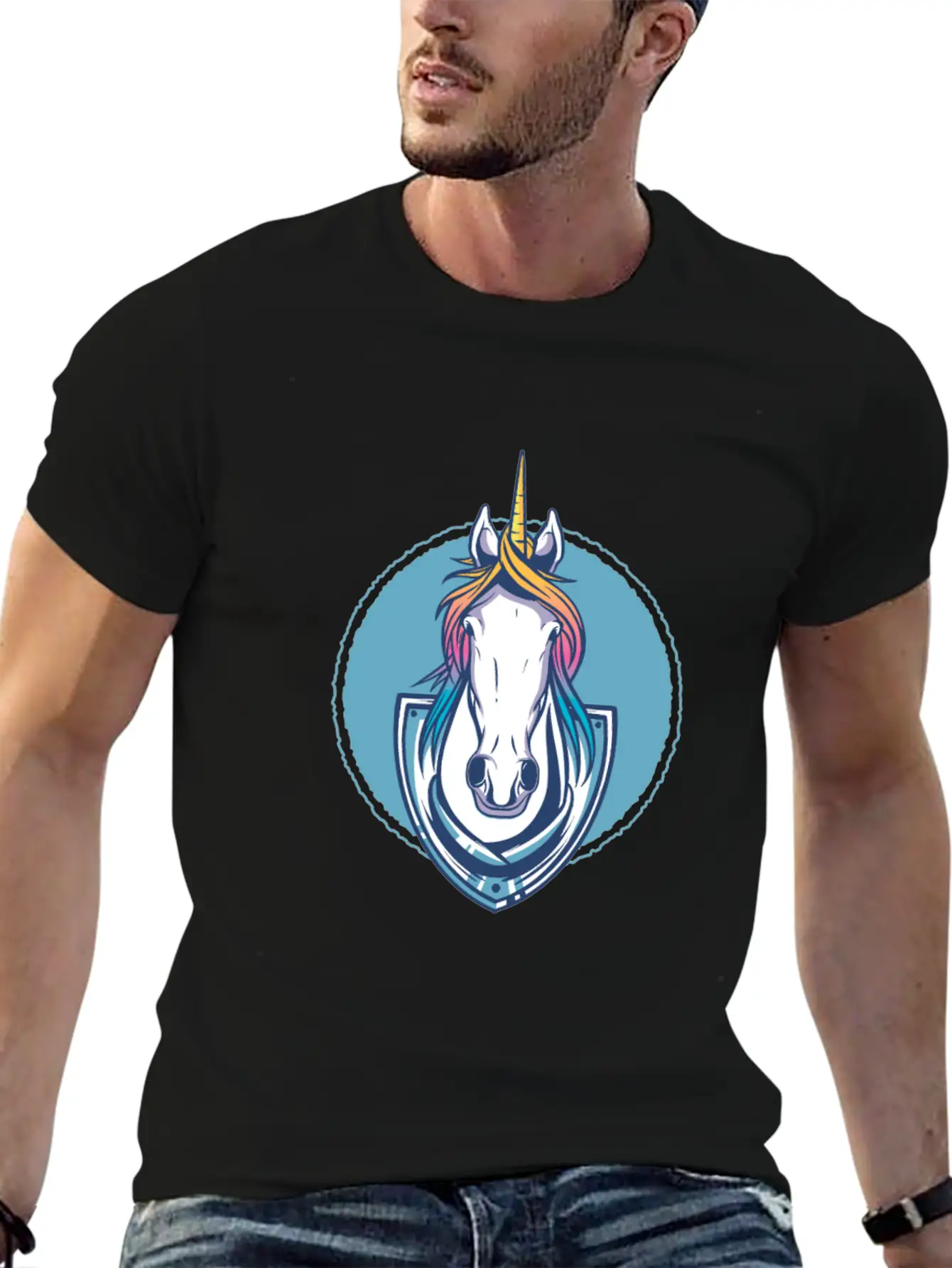 Unicorn Trophy Classic Fit Graphic Tee For Daily Comfort – Unisex Cotton Shirt