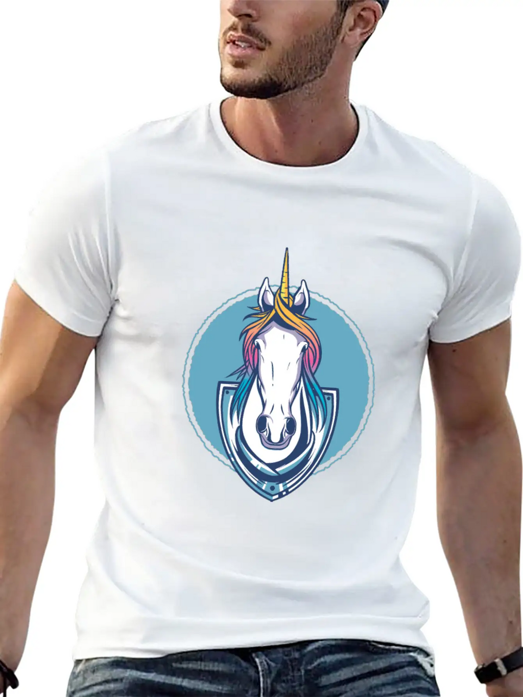 Unicorn Trophy Classic Fit Graphic Tee For Daily Comfort – Unisex Cotton Shirt