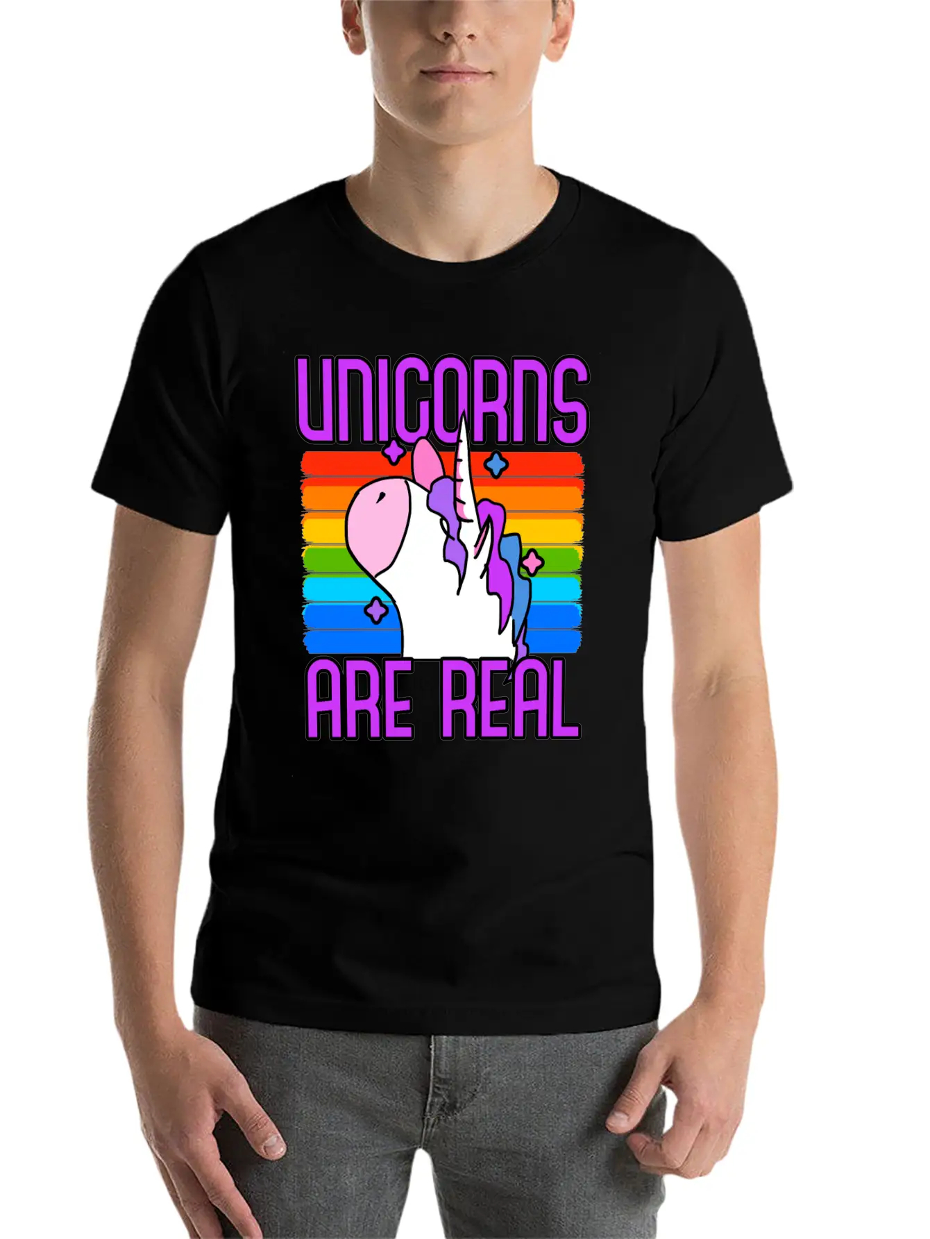 Unicorn Unicorns Are Real Unisex Casual T-Shirt – Clean Design For Daily Comfort