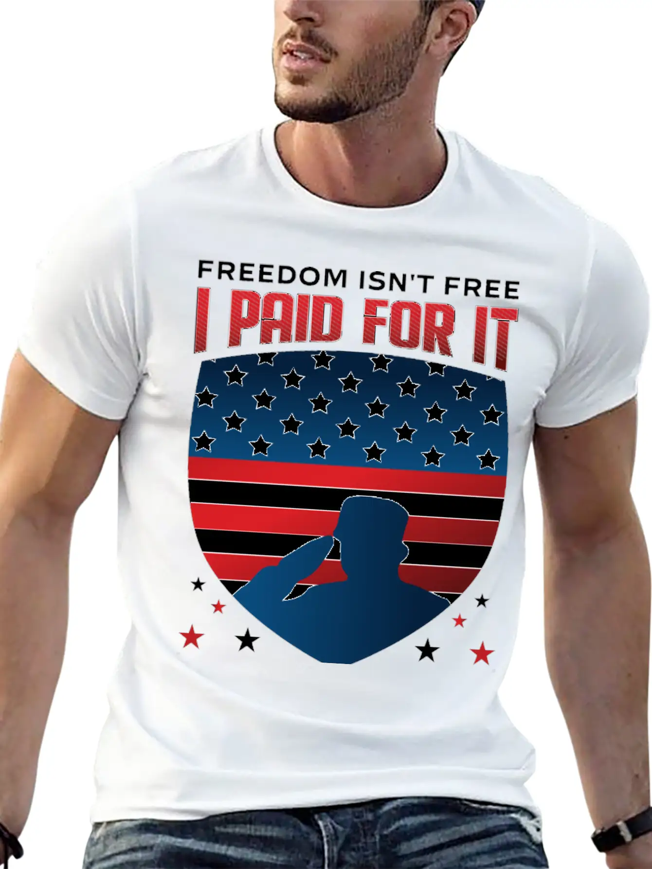 United States US Veteran Dad Grandpa Gift Ideas Unisex Short Sleeve Soft Cotton T-Shirt – Casual Everyday Wear