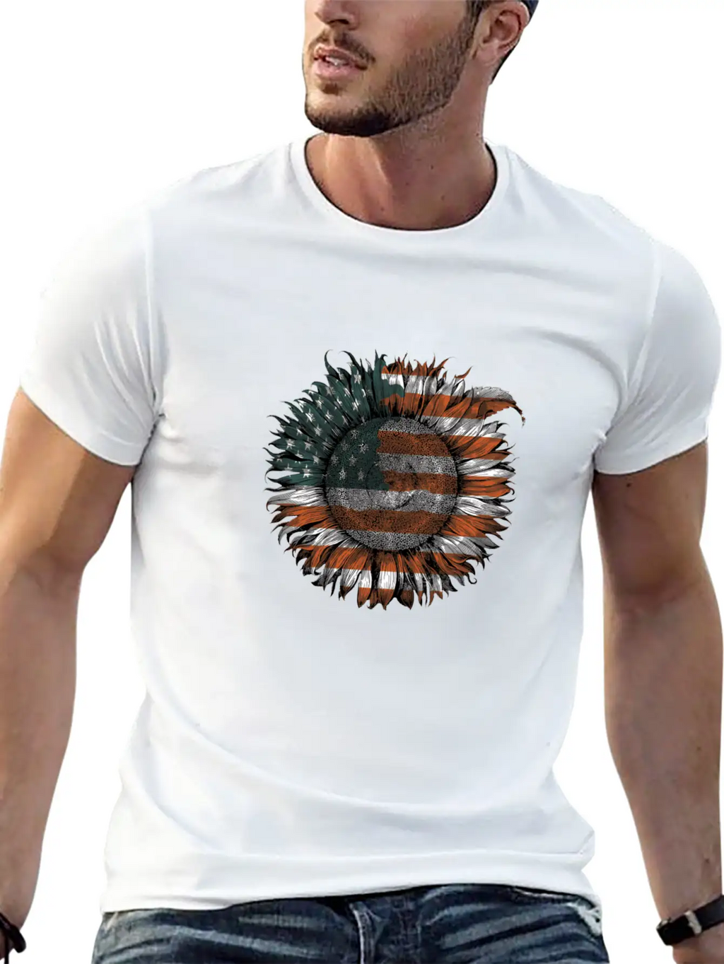 Unitedstate Sunflower Breathable Soft Cotton T-Shirt – Timeless Casual Look