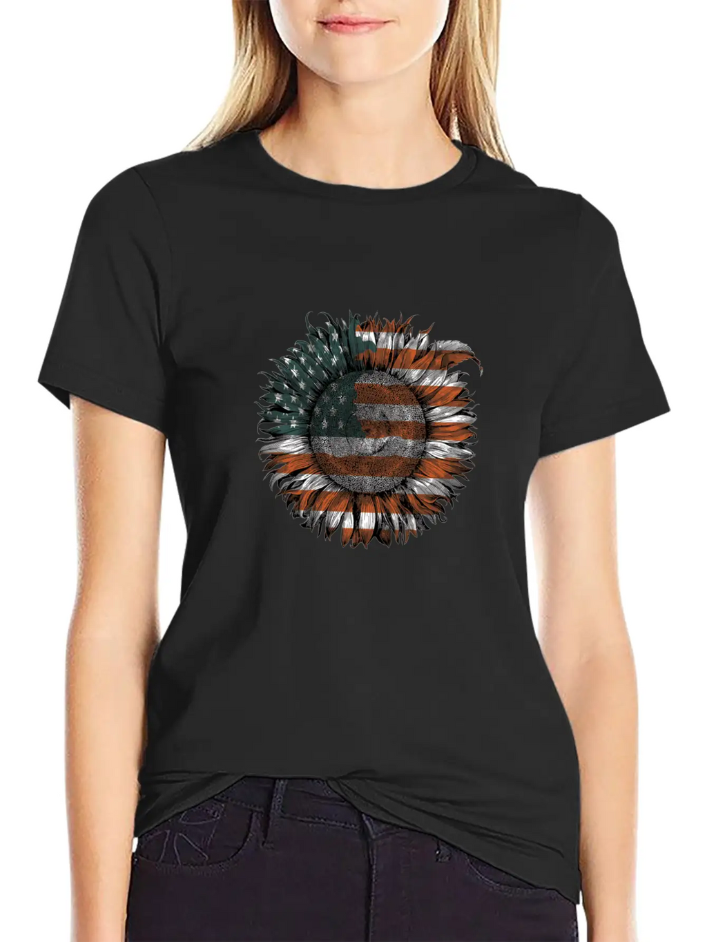 Unitedstate Sunflower Breathable Soft Cotton T-Shirt – Timeless Casual Look
