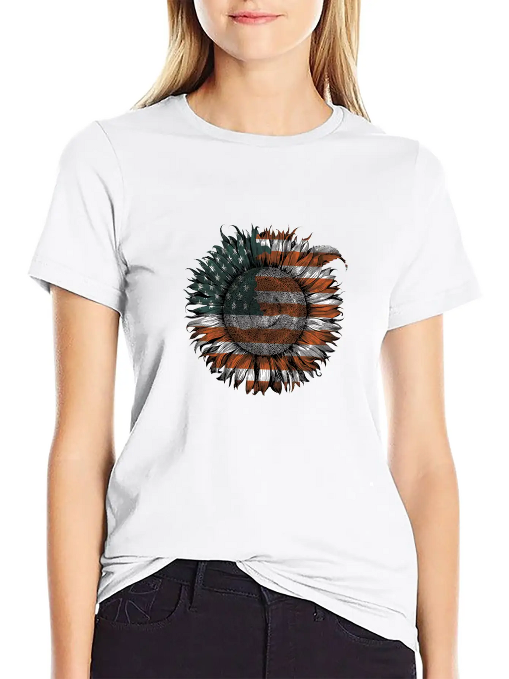 Unitedstate Sunflower Breathable Soft Cotton T-Shirt – Timeless Casual Look