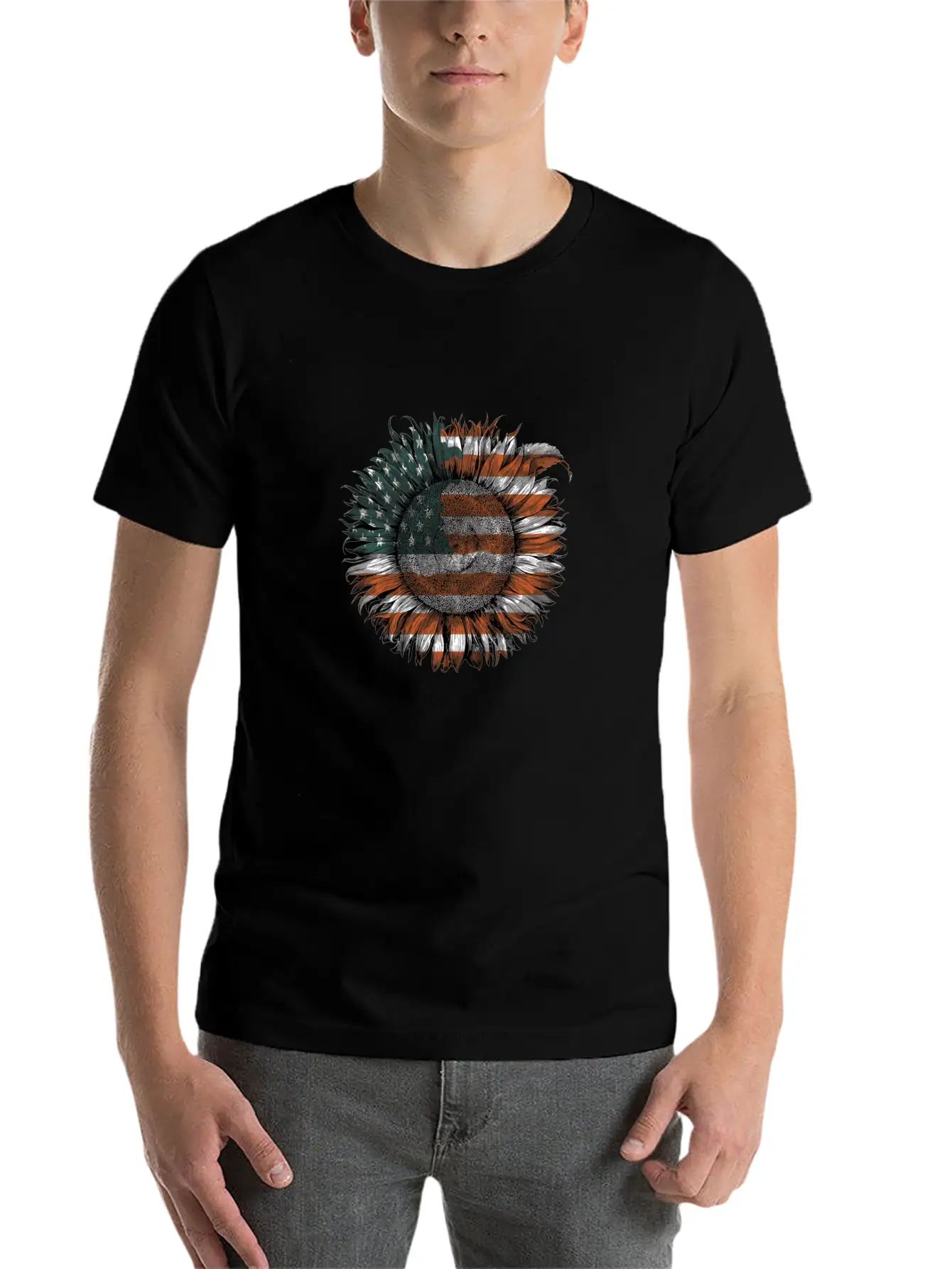 Unitedstate Sunflower Breathable Soft Cotton T-Shirt – Timeless Casual Look