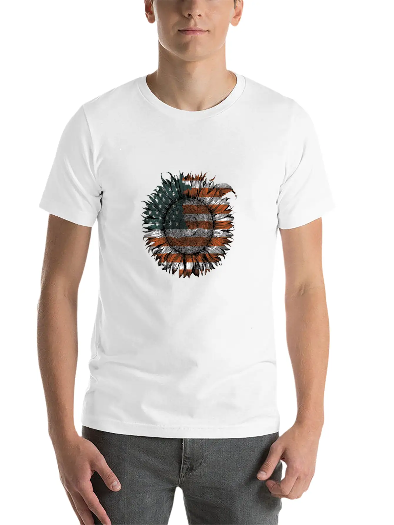 Unitedstate Sunflower Breathable Soft Cotton T-Shirt – Timeless Casual Look