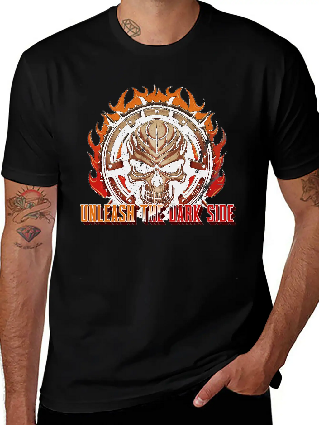 Unleash The Dark Side - Skull Casual Graphic T-Shirt – Simple And Comfortable Daily Wear