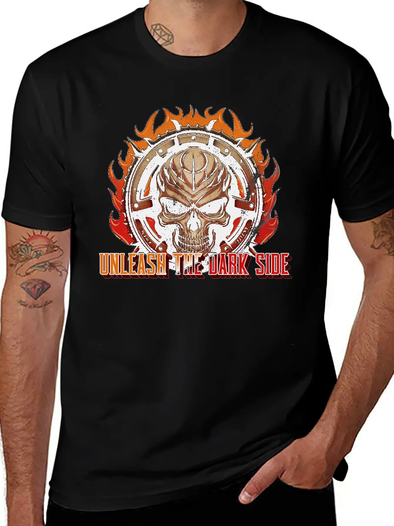 Unleash The Dark Side - Skull Casual Graphic T-Shirt – Simple And Comfortable Daily Wear