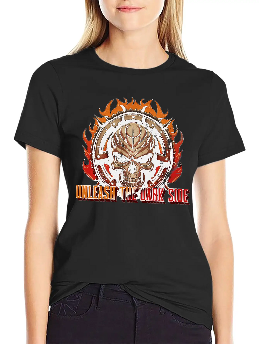 Unleash The Dark Side - Skull Casual Graphic T-Shirt – Simple And Comfortable Daily Wear
