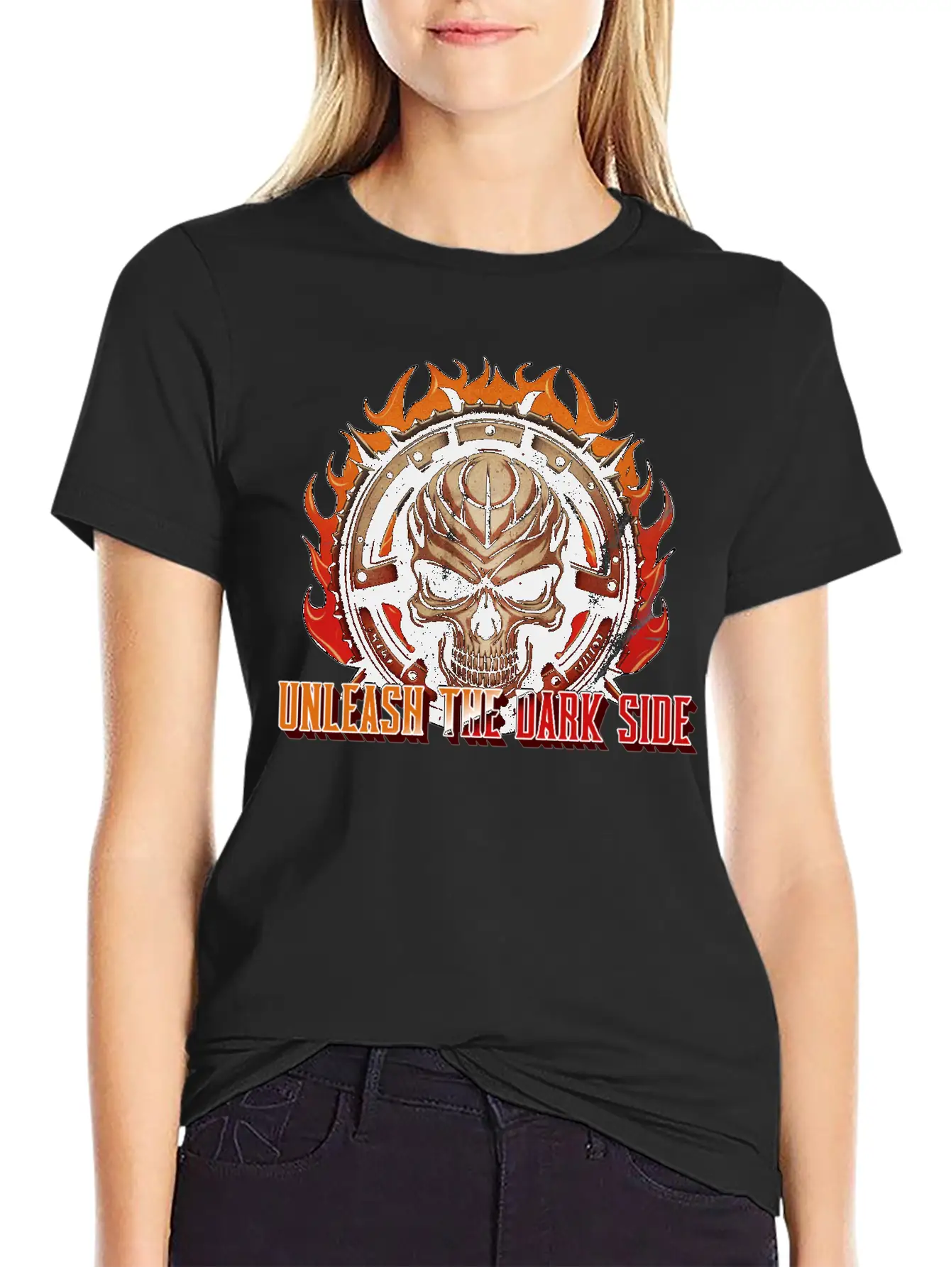 Unleash The Dark Side - Skull Casual Graphic T-Shirt – Simple And Comfortable Daily Wear