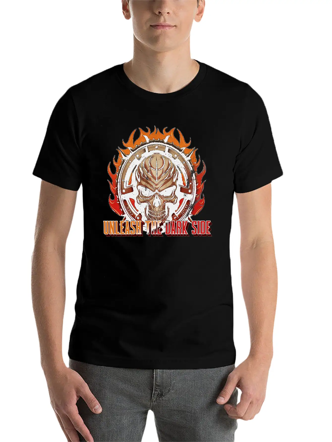 Unleash The Dark Side - Skull Casual Graphic T-Shirt – Simple And Comfortable Daily Wear
