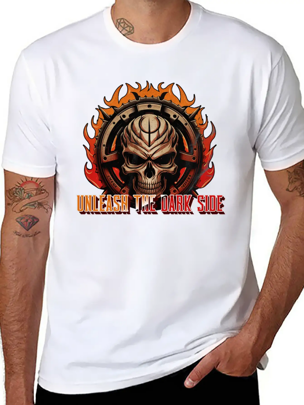 Unleash The Dark Side - Skull Casual Graphic T-Shirt – Simple And Comfortable Daily Wear