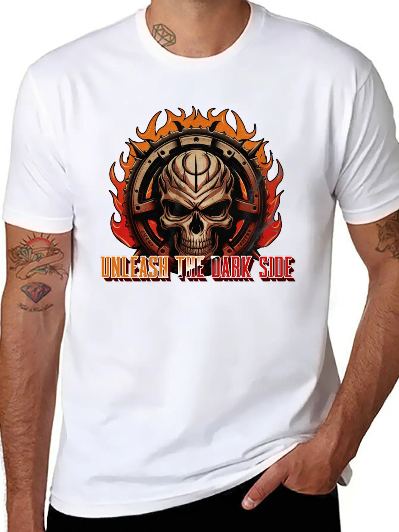 Unleash The Dark Side - Skull Casual Graphic T-Shirt – Simple And Comfortable Daily Wear