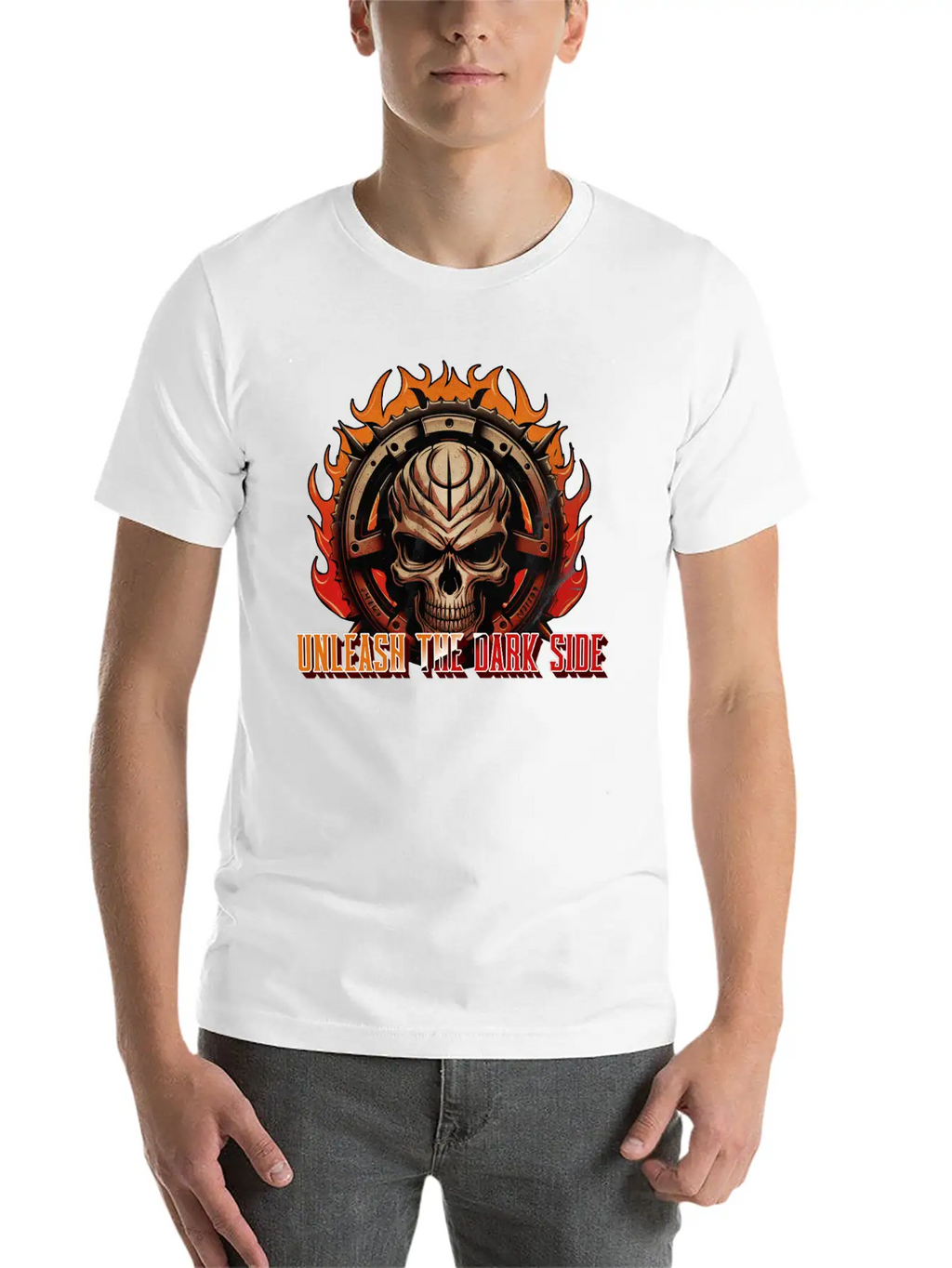 Unleash The Dark Side - Skull Casual Graphic T-Shirt – Simple And Comfortable Daily Wear