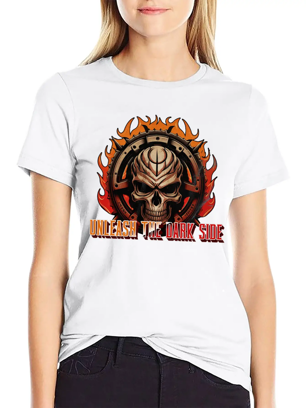 Unleash The Dark Side - Skull Casual Graphic T-Shirt – Simple And Comfortable Daily Wear