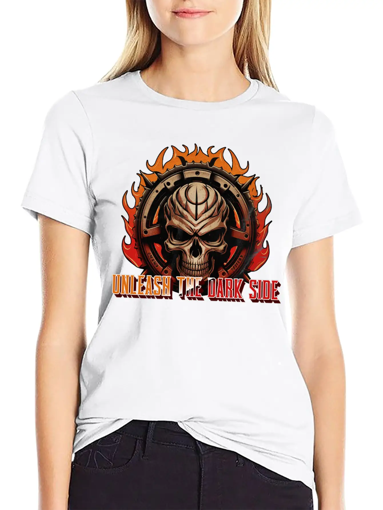 Unleash The Dark Side - Skull Casual Graphic T-Shirt – Simple And Comfortable Daily Wear