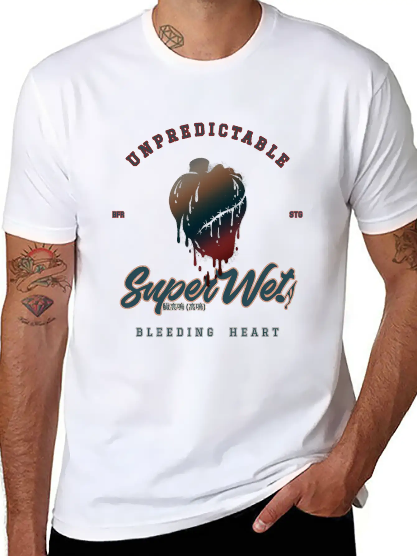 Unpredictable Bleeding Heart (Clean Style) Essential Cotton Tee For Daily Outfits – Unisex Style