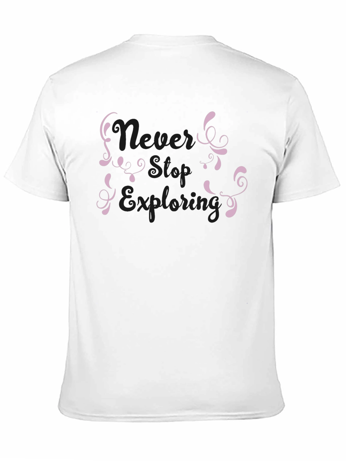 Never Stop Exploring Black Graphic Tee