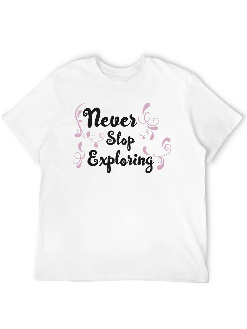 Never Stop Exploring Black Graphic Tee