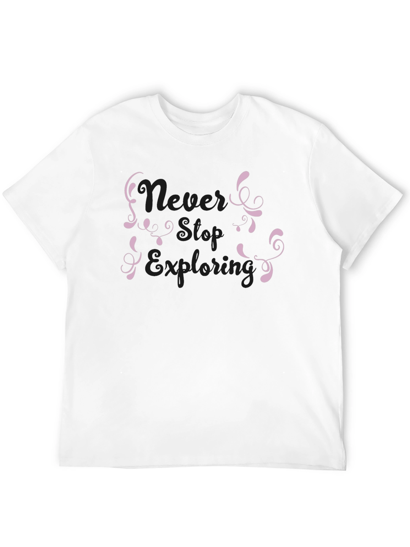 Never Stop Exploring Black Graphic Tee
