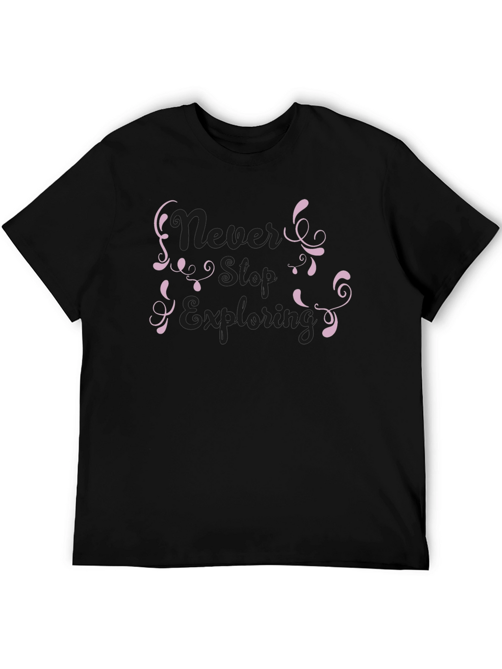 Never Stop Exploring Black Graphic Tee