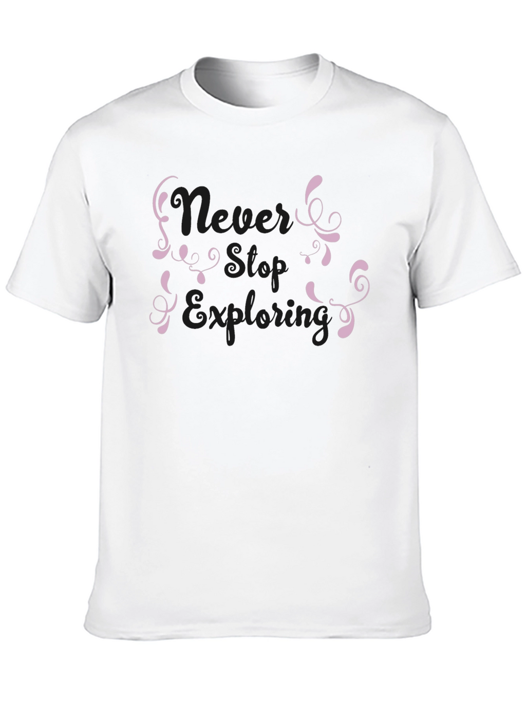 Never Stop Exploring Black Graphic Tee