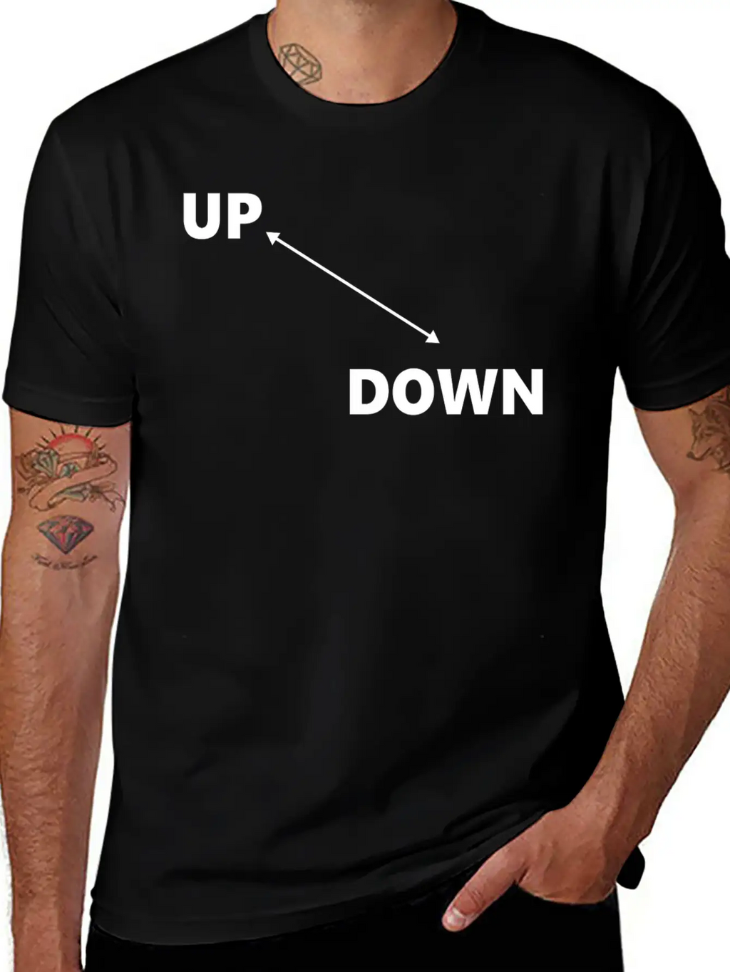 Up & Down Arrow Classic Fit Graphic Tee For Daily Comfort – Unisex Cotton Shirt