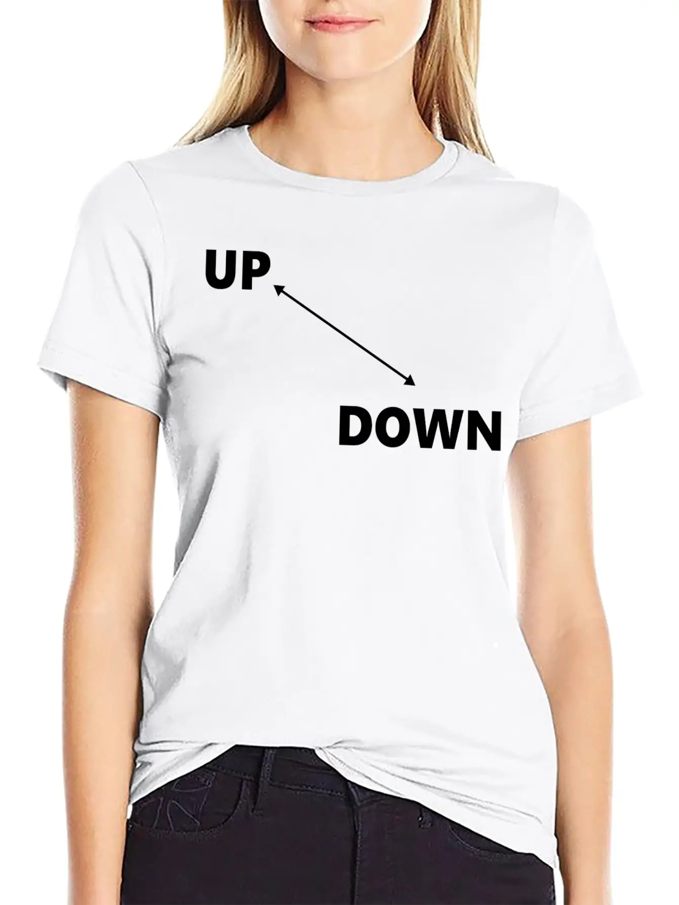 Up & Down Arrow Classic Fit Graphic Tee For Daily Comfort – Unisex Cotton Shirt