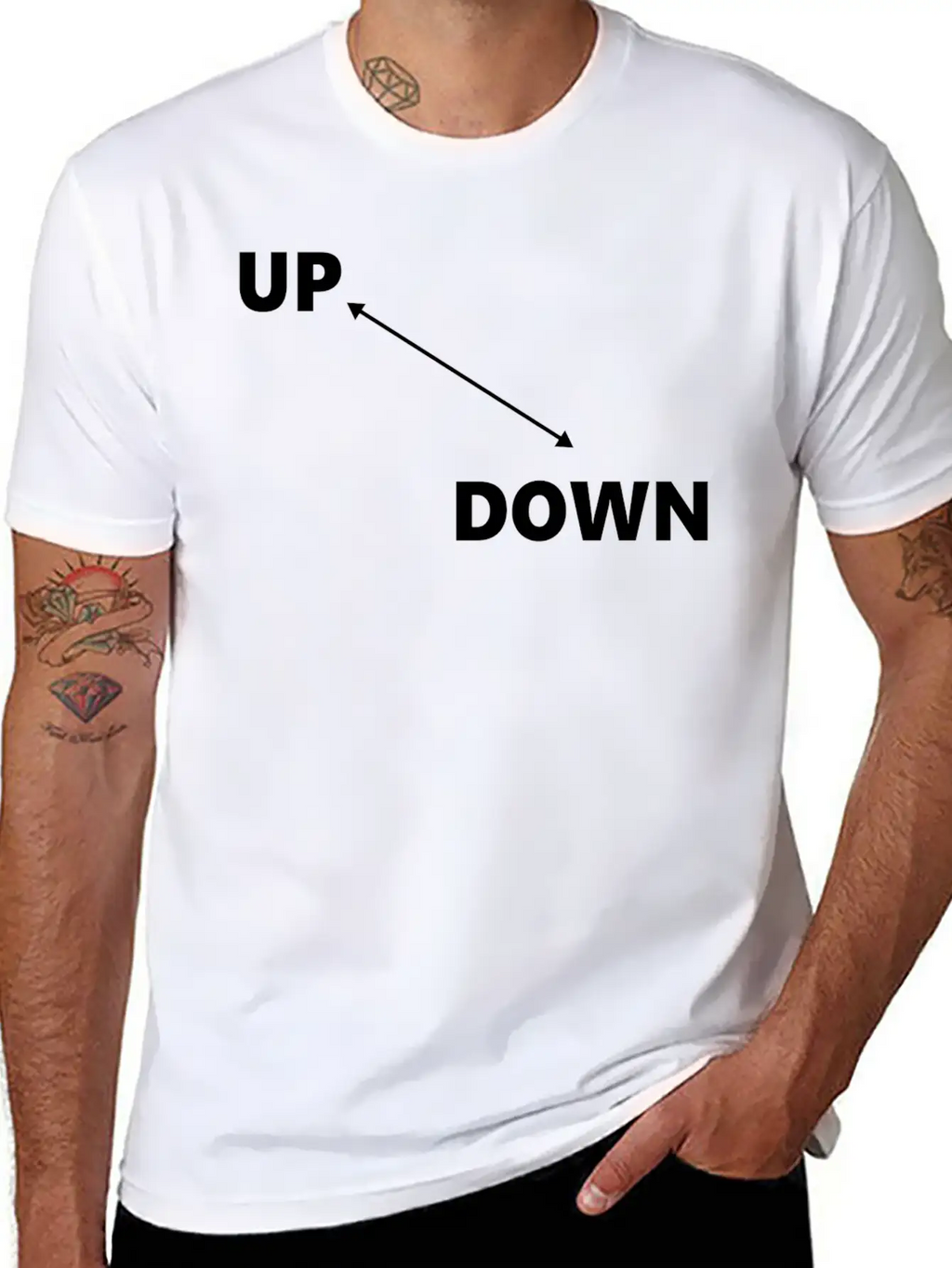 Up & Down Arrow Classic Fit Graphic Tee For Daily Comfort – Unisex Cotton Shirt