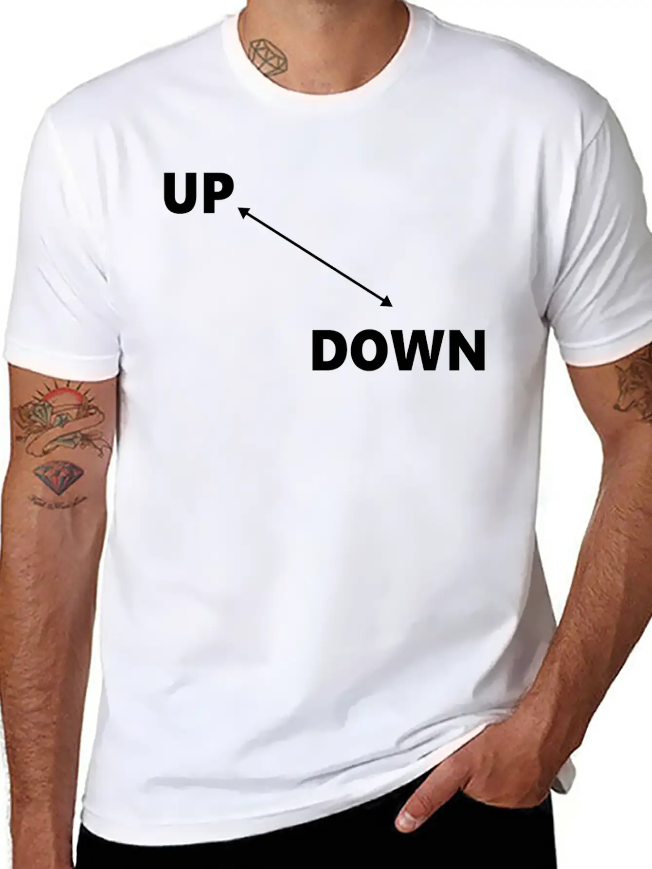 Up & Down Arrow Classic Fit Graphic Tee For Daily Comfort – Unisex Cotton Shirt