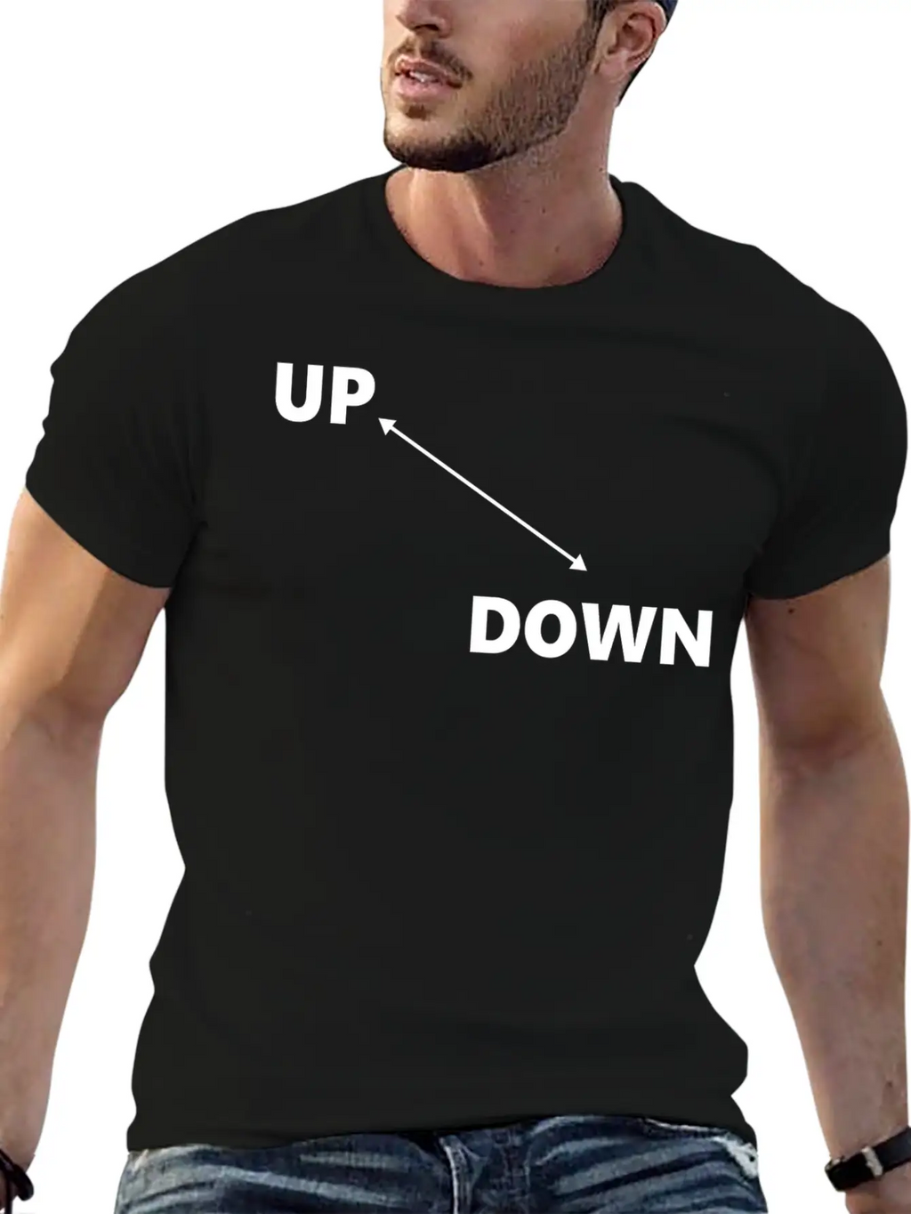 Up & Down Arrow Classic Fit Graphic Tee For Daily Comfort – Unisex Cotton Shirt