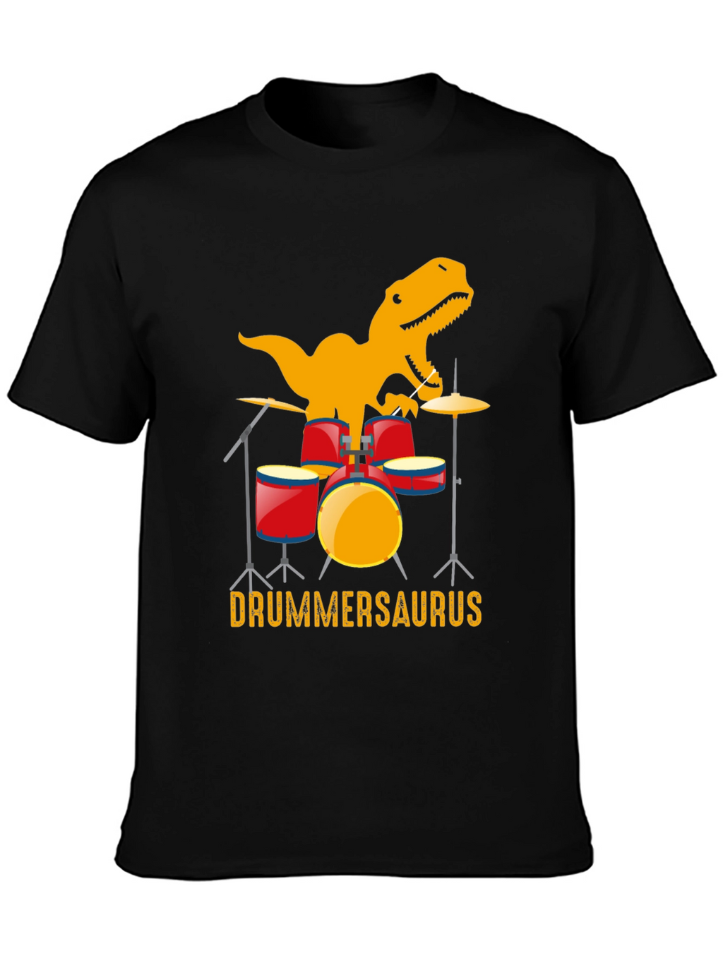 Drummersaurus T-Shirt - Dinosaur Drummer Tee