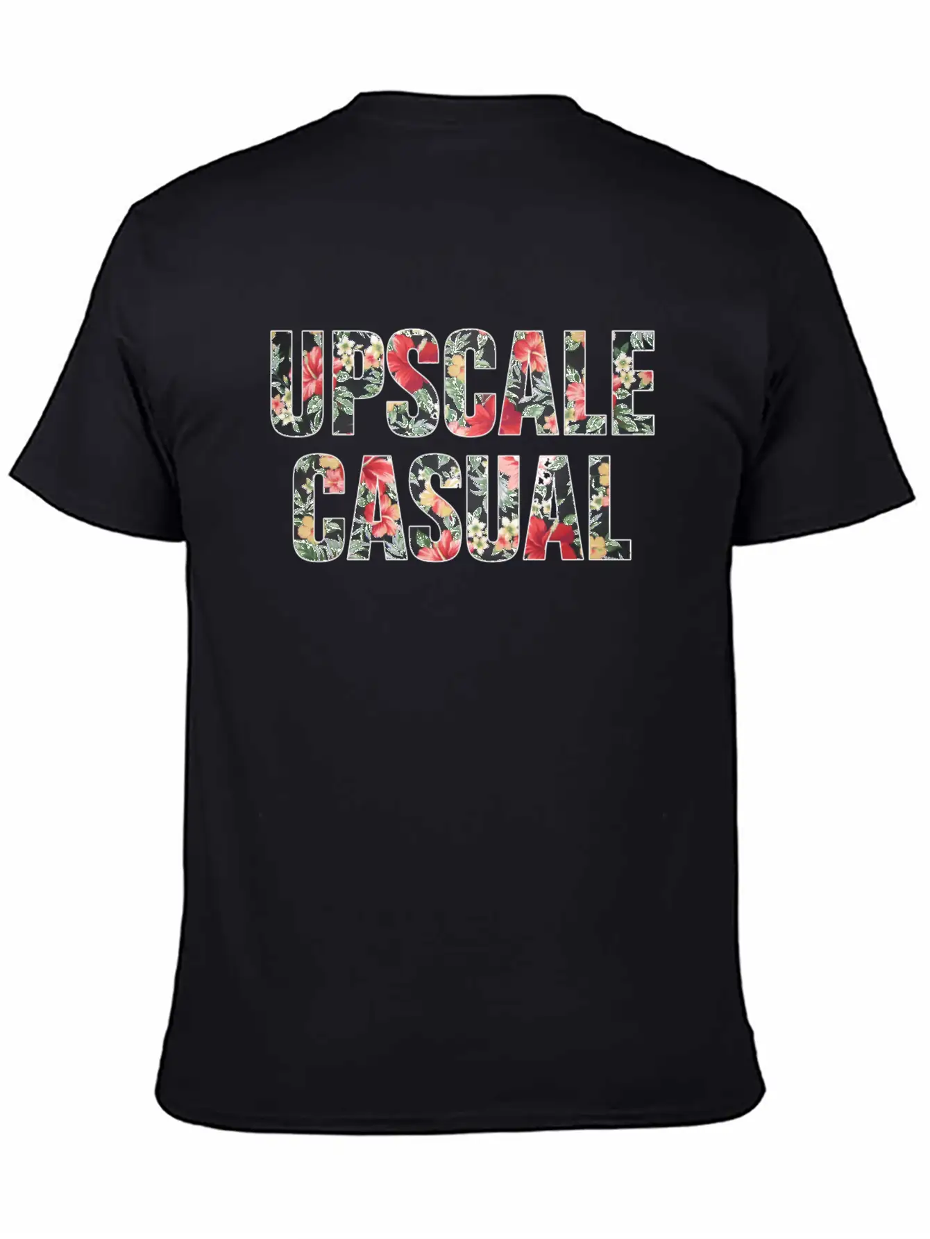 Upscale Casual Floral Logo Unisex Short Sleeve Soft Cotton T-Shirt – Casual Everyday Wear
