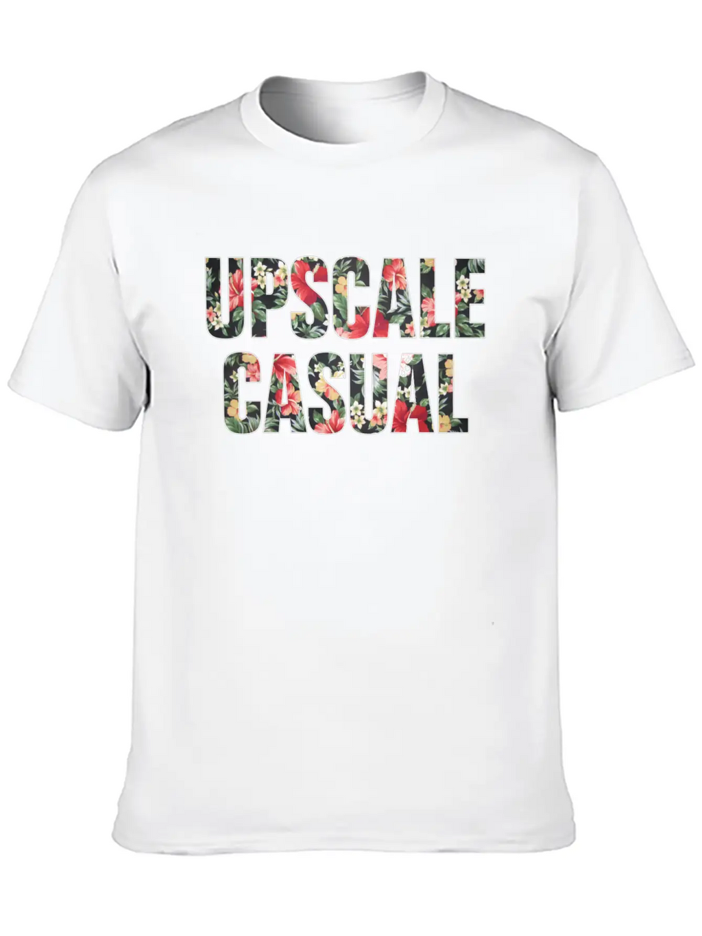 Upscale Casual Floral Logo Unisex Short Sleeve Soft Cotton T-Shirt – Casual Everyday Wear