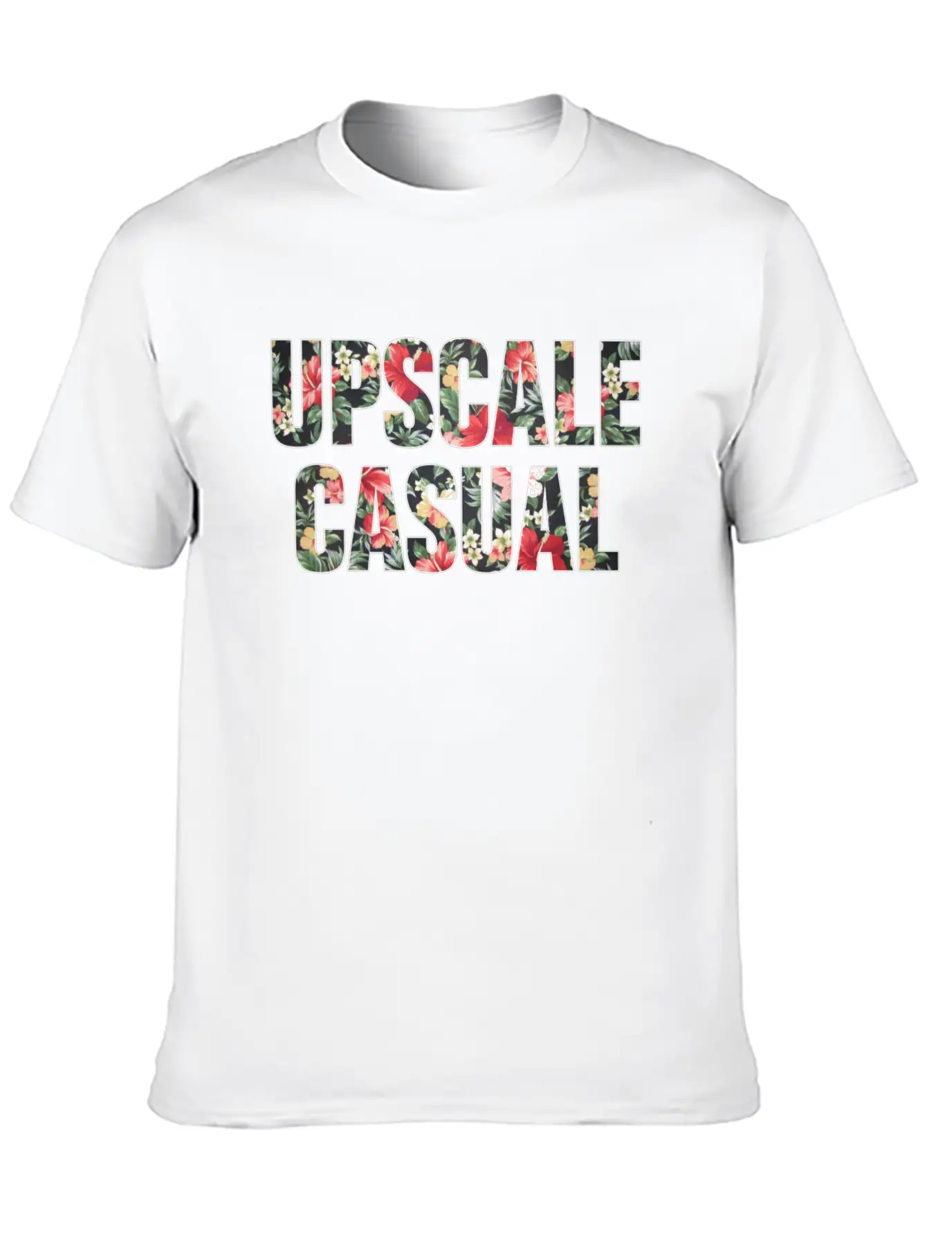 Upscale Casual Floral Logo Unisex Short Sleeve Soft Cotton T-Shirt – Casual Everyday Wear