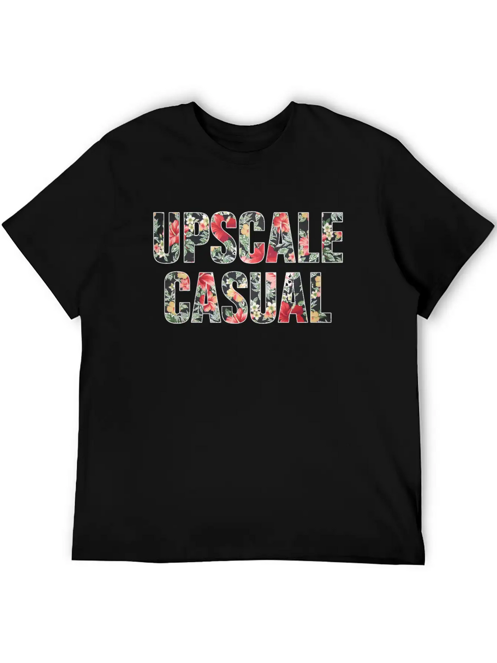 Upscale Casual Floral Logo Unisex Short Sleeve Soft Cotton T-Shirt – Casual Everyday Wear