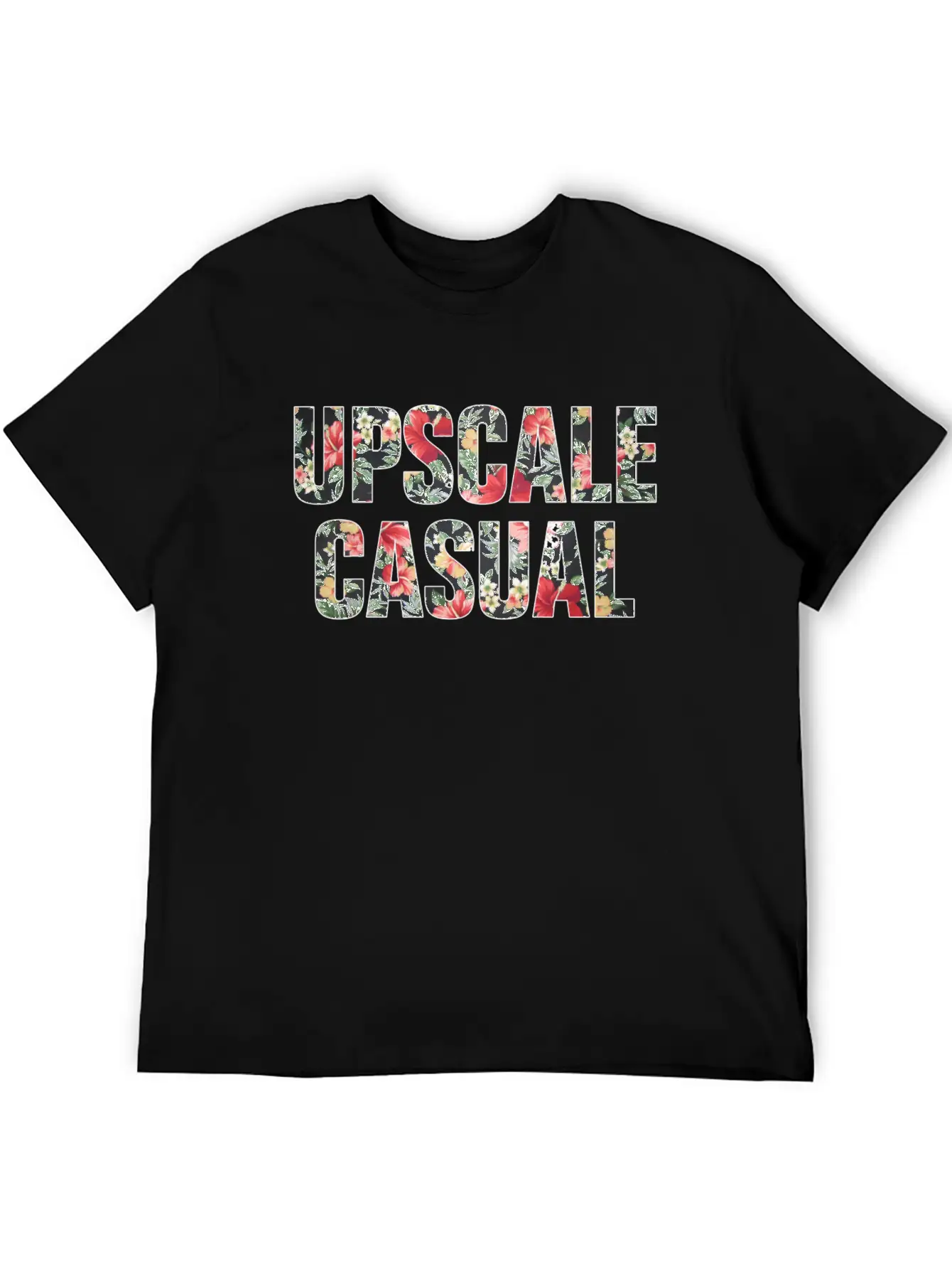 Upscale Casual Floral Logo Unisex Short Sleeve Soft Cotton T-Shirt – Casual Everyday Wear