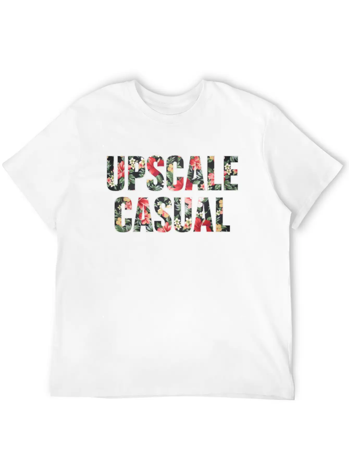 Upscale Casual Floral Logo Unisex Short Sleeve Soft Cotton T-Shirt – Casual Everyday Wear