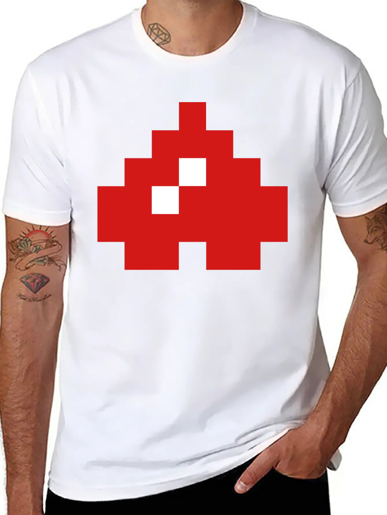 Upside Down 8 Bit Pixel Heart Unisex Casual T-Shirt – Clean Design For Daily Comfort