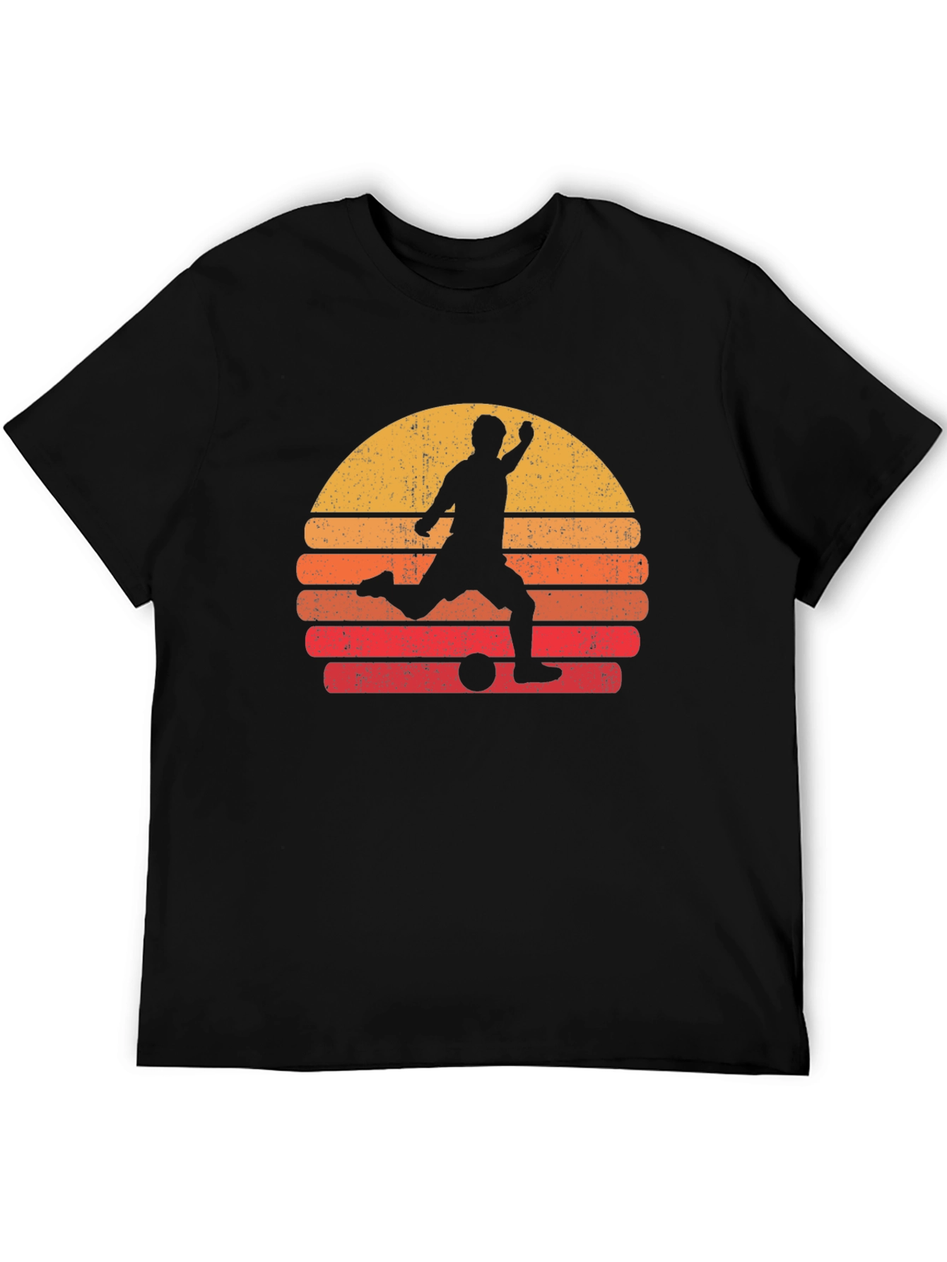 Retro Soccer Sunset Graphic Tee - Black
