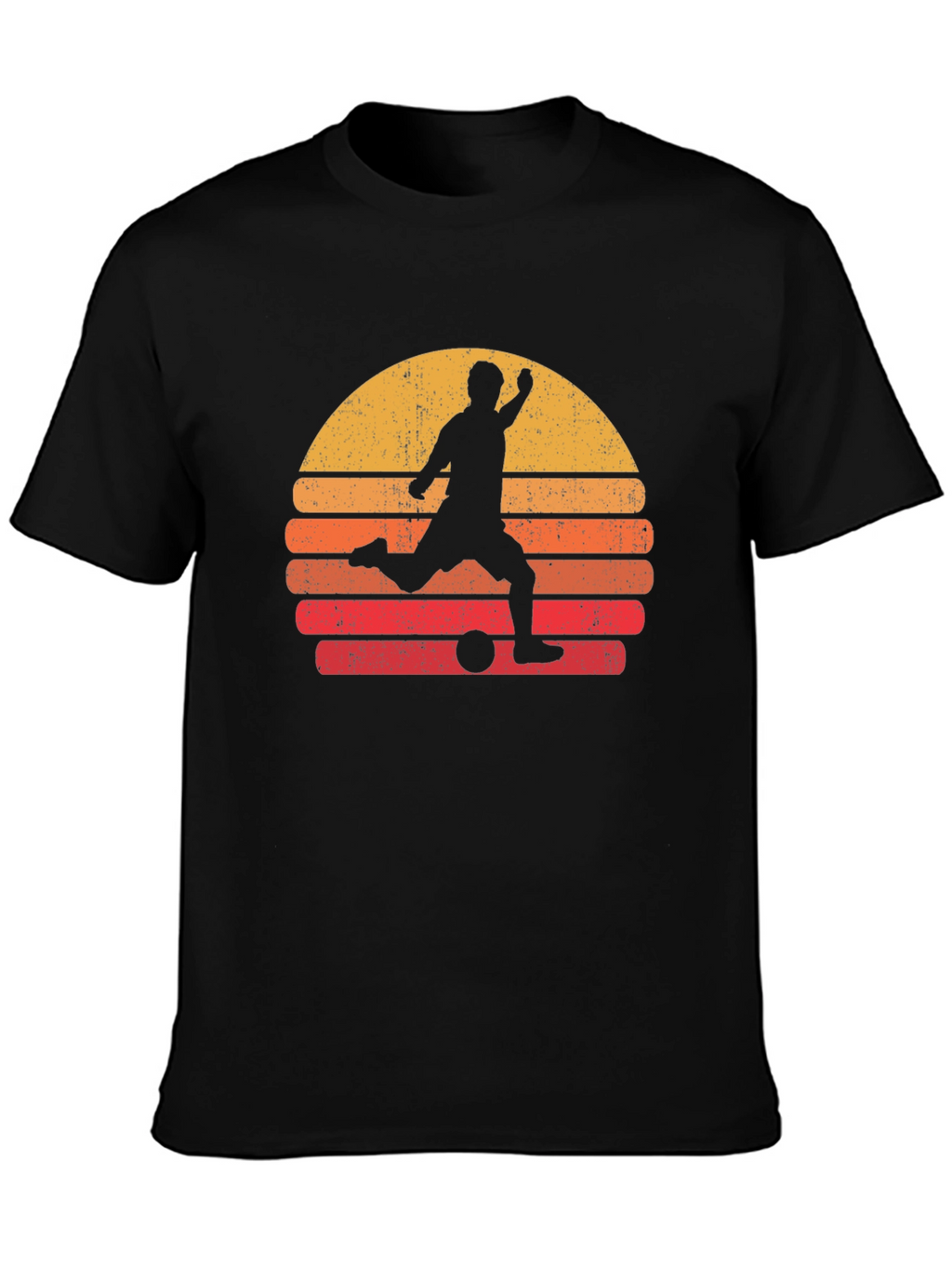 Retro Soccer Sunset Graphic Tee - Black