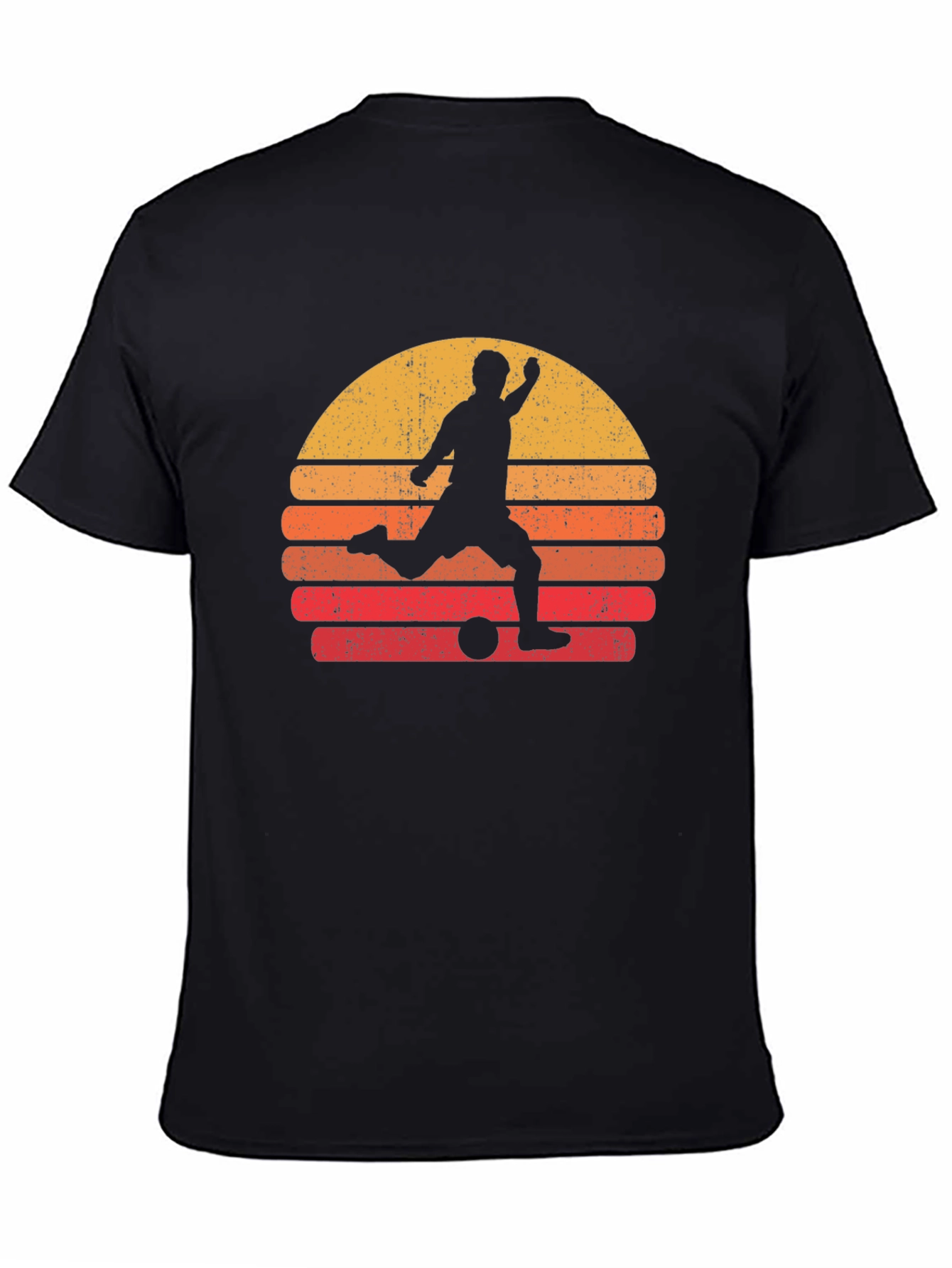 Retro Soccer Sunset Graphic Tee - Black