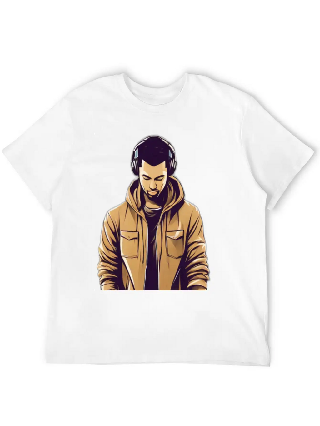 Urban Groove: DJ Cityscape Vibes T-Shirt Design Stylish Everyday T-Shirt – Unisex Basic Cotton Tee