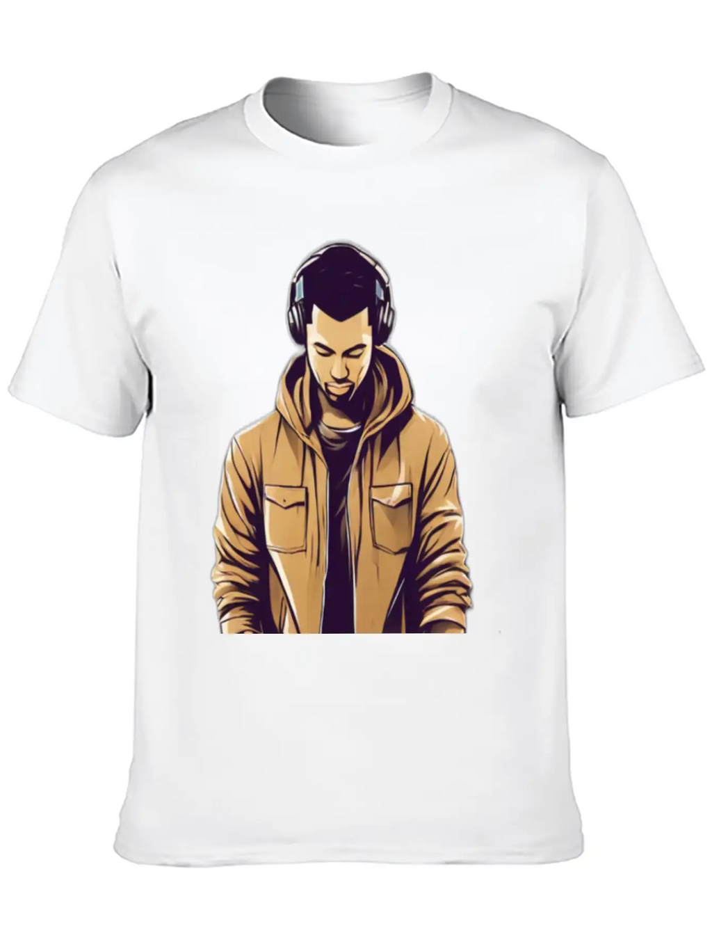 Urban Groove: DJ Cityscape Vibes T-Shirt Design Stylish Everyday T-Shirt – Unisex Basic Cotton Tee