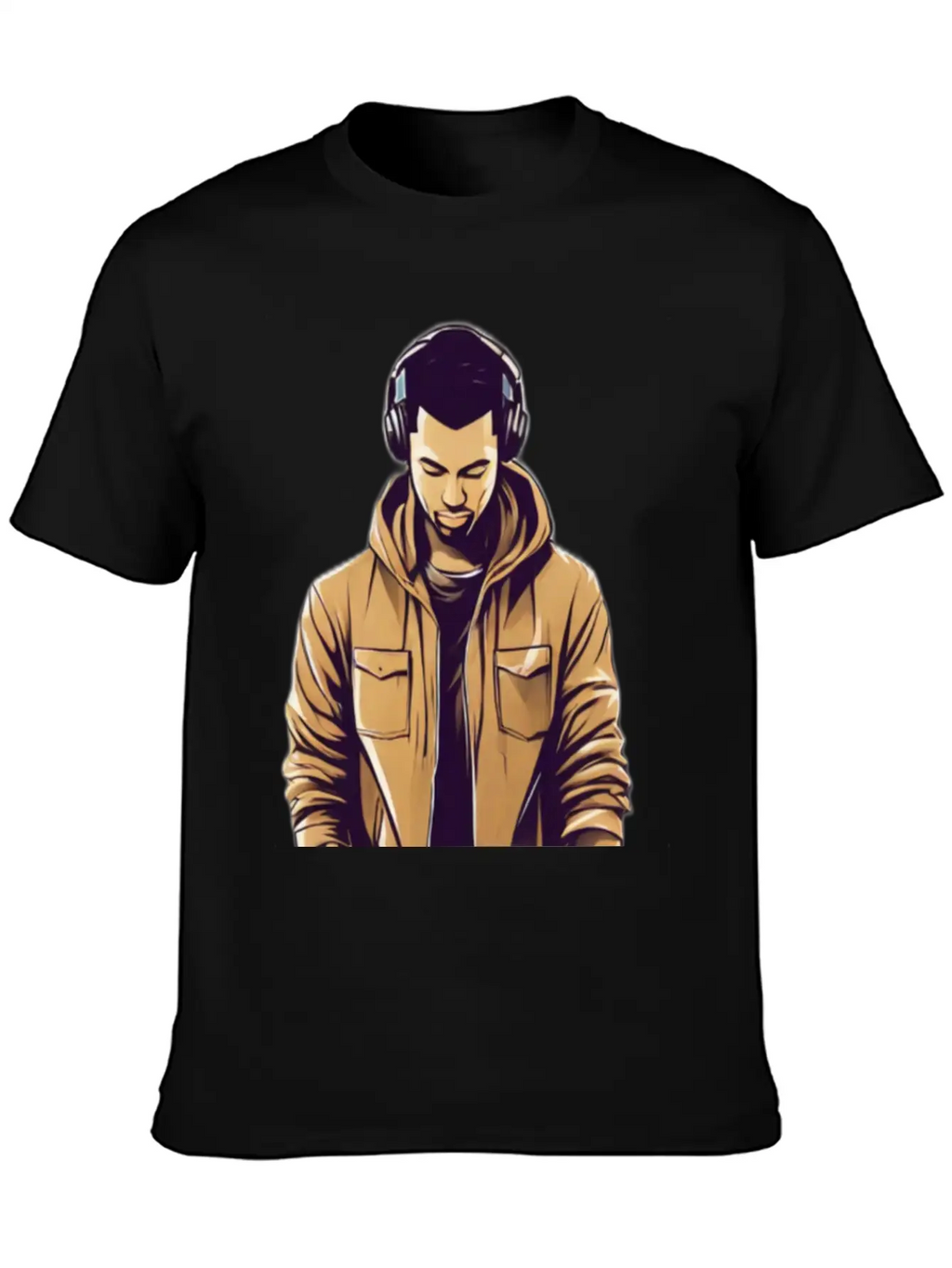 Urban Groove: DJ Cityscape Vibes T-Shirt Design Stylish Everyday T-Shirt – Unisex Basic Cotton Tee