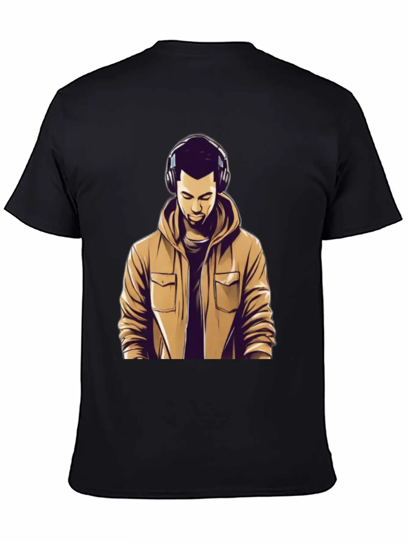 Urban Groove: DJ Cityscape Vibes T-Shirt Design Stylish Everyday T-Shirt – Unisex Basic Cotton Tee