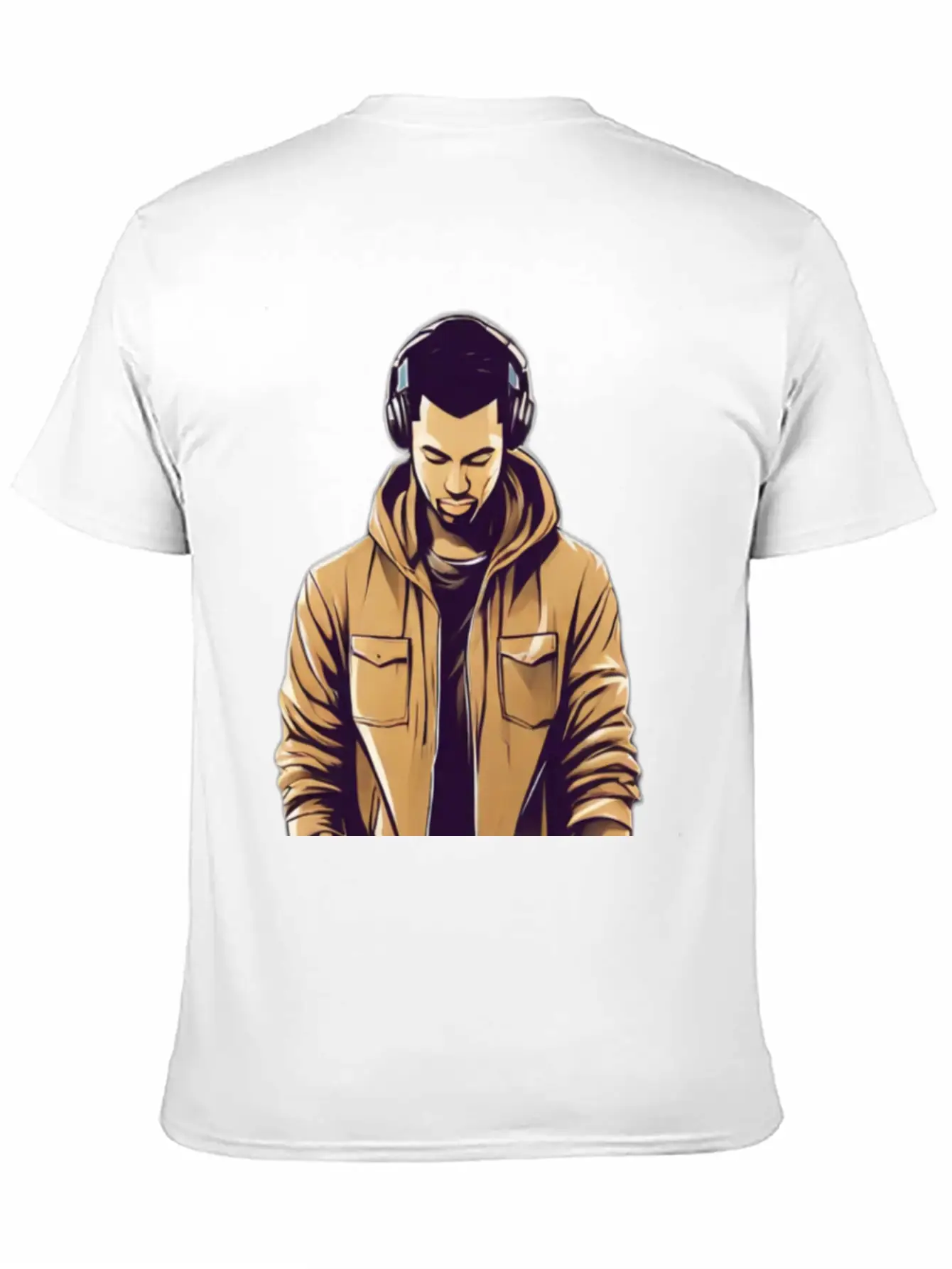 Urban Groove: DJ Cityscape Vibes T-Shirt Design Stylish Everyday T-Shirt – Unisex Basic Cotton Tee