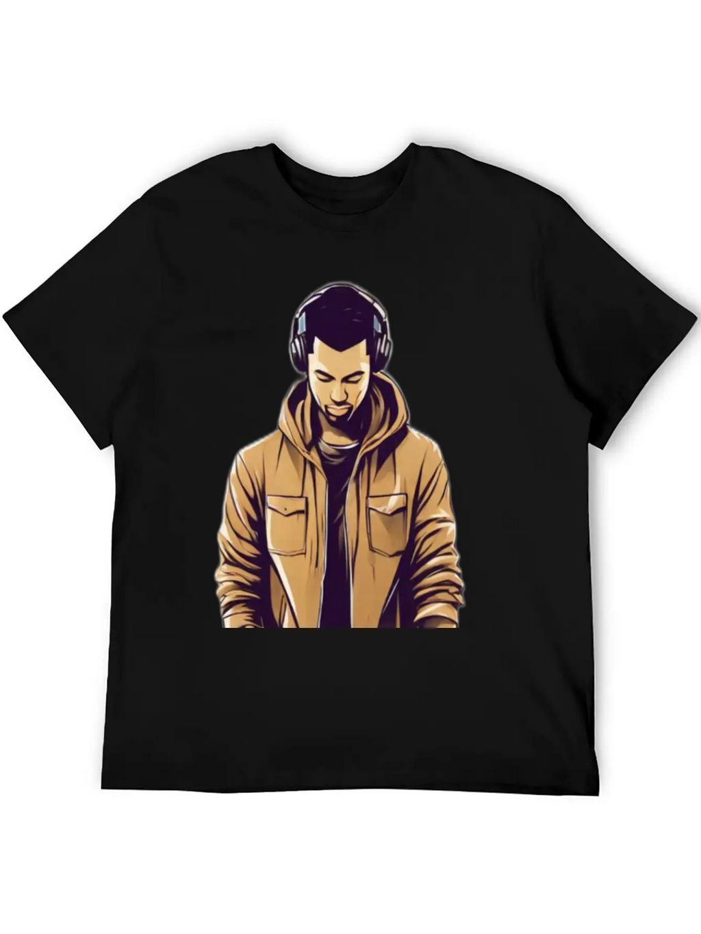 Urban Groove: DJ Cityscape Vibes T-Shirt Design Stylish Everyday T-Shirt – Unisex Basic Cotton Tee