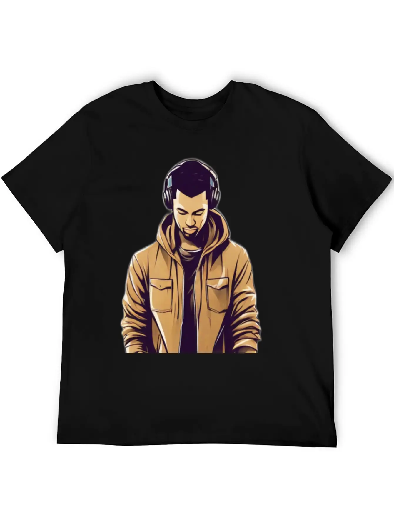 Urban Groove: DJ Cityscape Vibes T-Shirt Design Stylish Everyday T-Shirt – Unisex Basic Cotton Tee