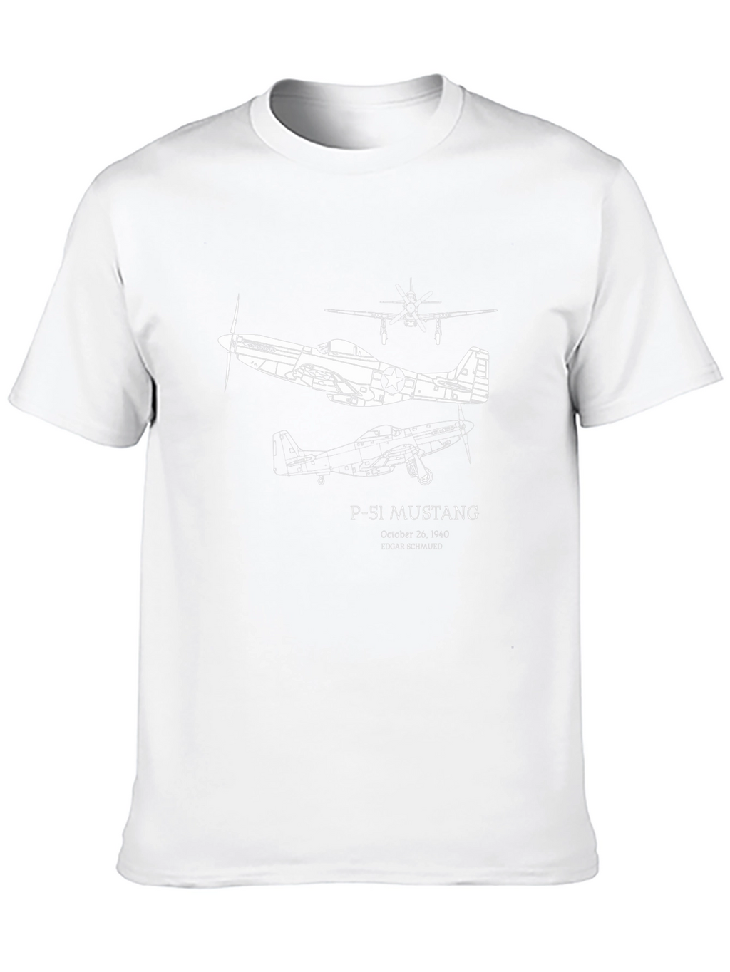 P-51 Mustang Black Graphic T-Shirt